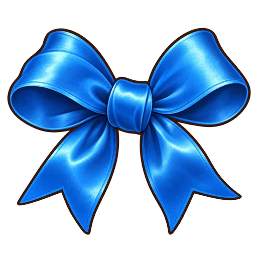 A blue ribbon bow, a clue from the game