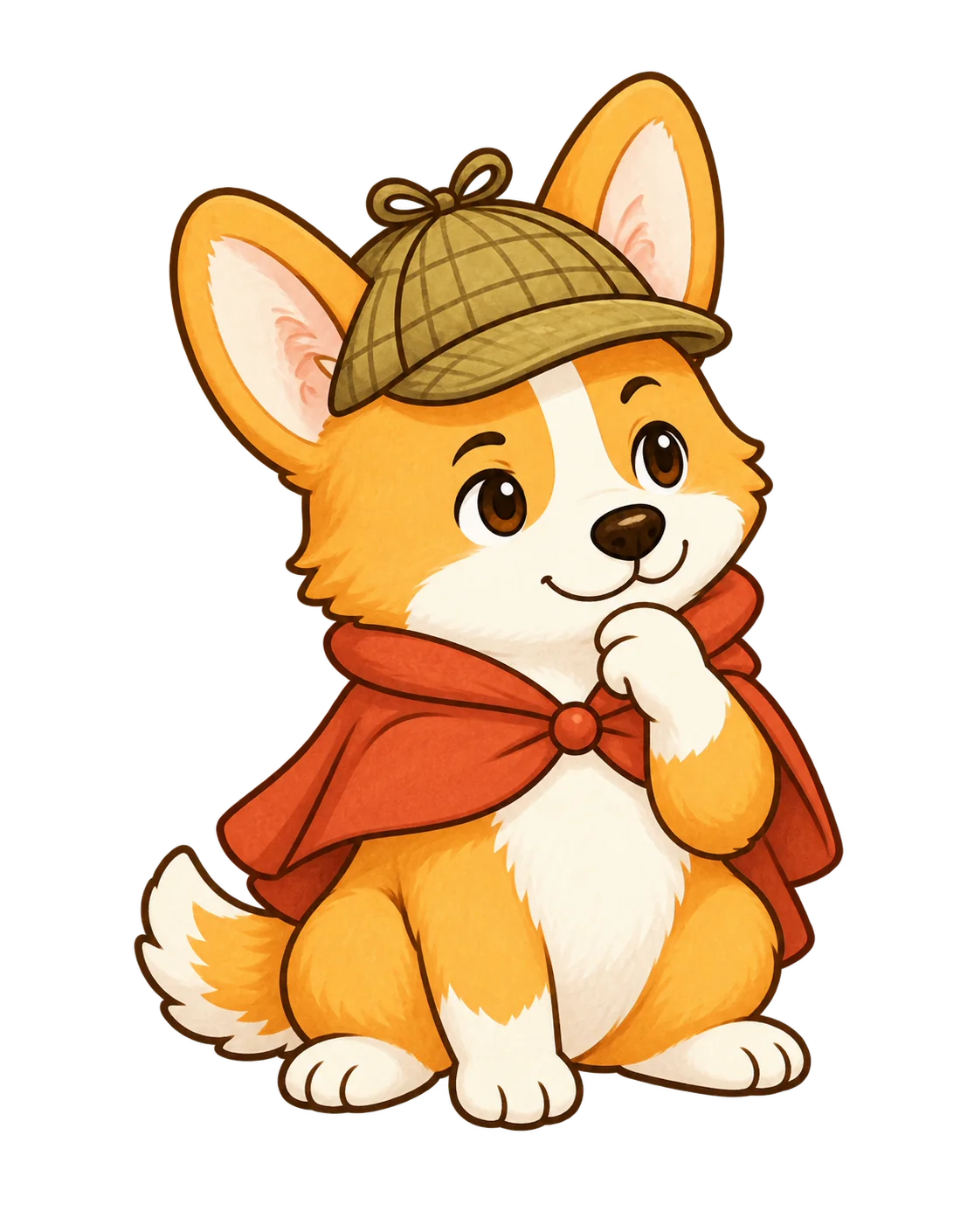 Sherlock Bones with a thoughtful expression